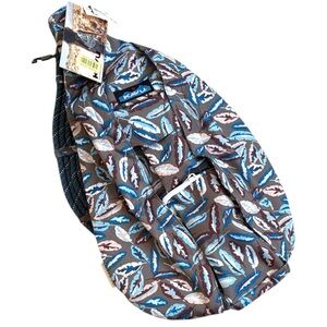 KAVU Rope Sling Crossbody Bag Fine Feathers Pattern NWT Outdoor Gorpcore